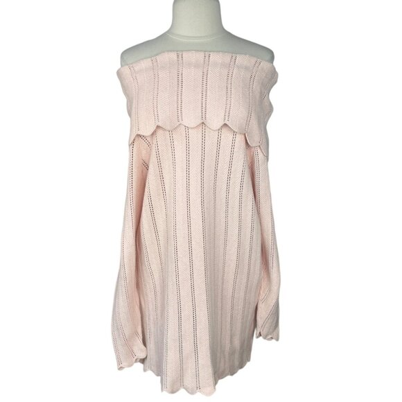 Vintage 525 Tunic Sweater Womens Large Light Pink Made in USA Cotton - Picture 2 of 7